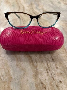 Lilly Pulitzer Two-Tone Cat Eye Glasses  Frame, model Sloane with case